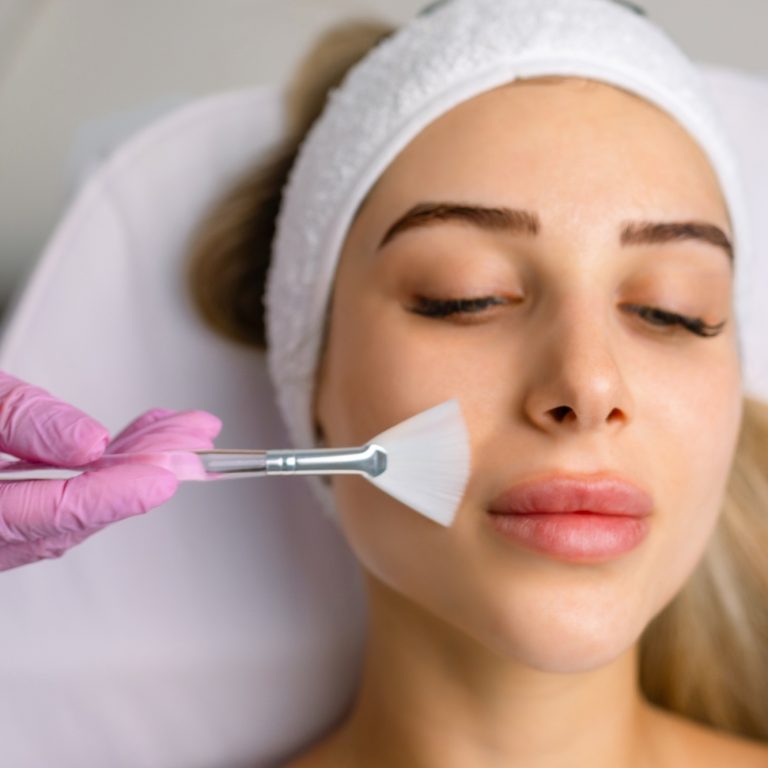 Chemical Peel Face Treatment with Retinol Serum.