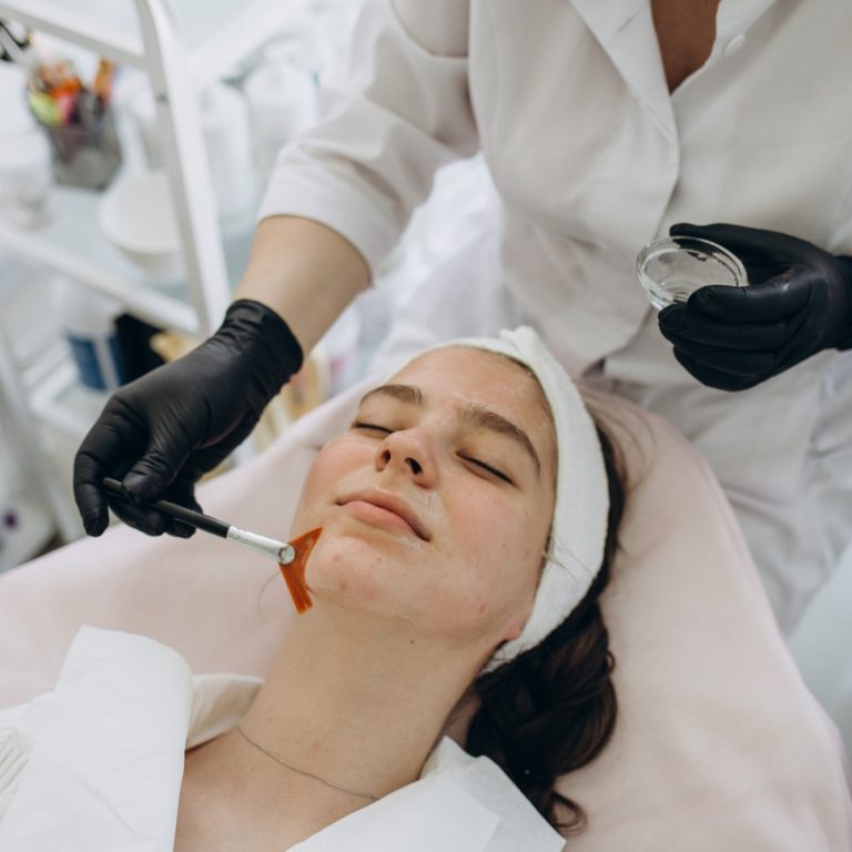 Chemical Peel Face Treatment with Retinol Serum.
